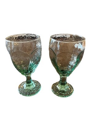 Libbey Chivalry Green Textured Replacement Water Goblet 6.5   NO CHIPS!