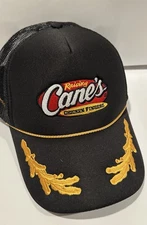 Raising Canes Hat Cap Snap Back Black Trucker Chicken Fingers One Size