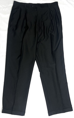 Sean John Fine Tailoring Mens 38X34 Black Pleated Cuffed Dress Pant Hip Hop Y2K