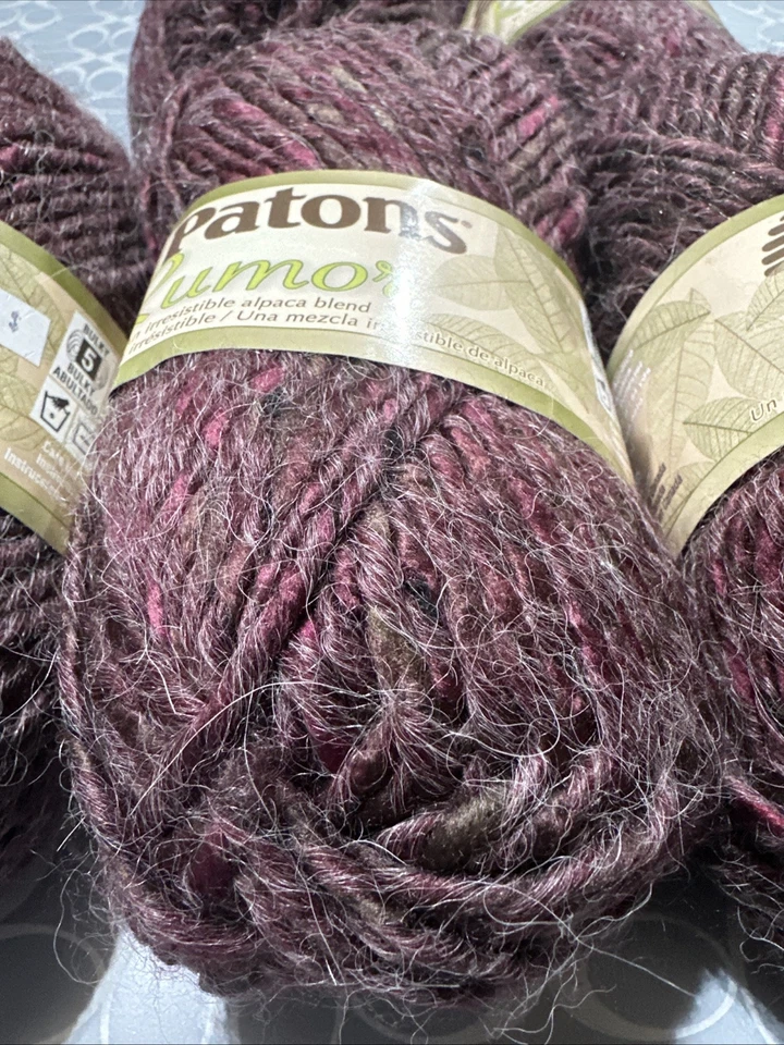 Лот из 6 мотков патонов слух ALPCA смесь пряжи гибискус вересковый вязание крючком - Изображение 2 из 4