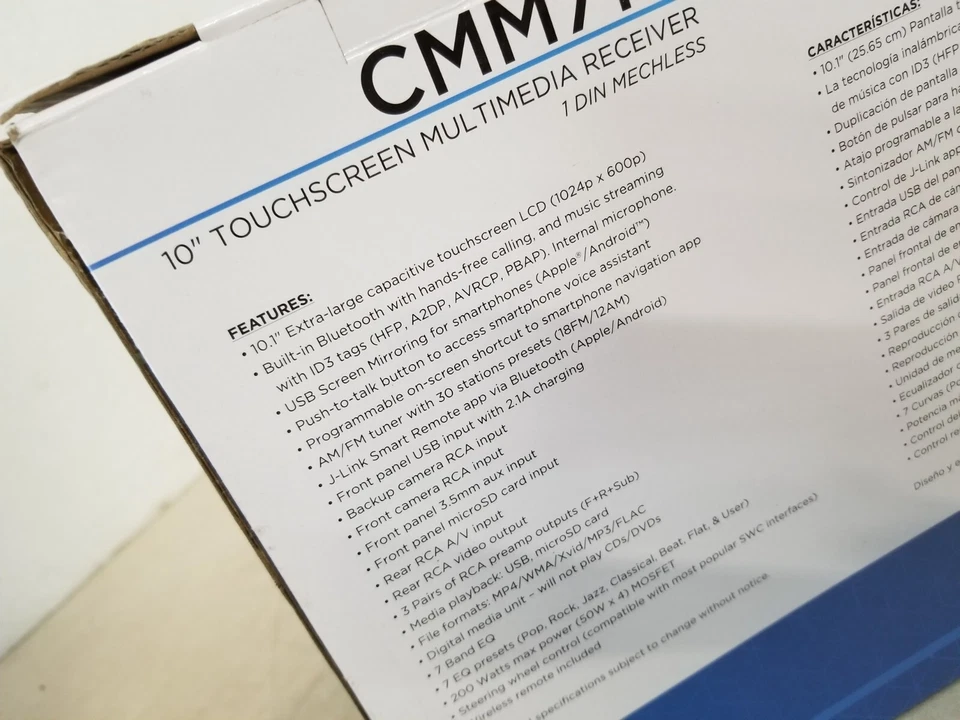 Jensen CMM710 1-DIN Digital Media Car Stereo, 10.1" Touchcreen USB Mirroring - Image 2 of 4