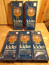 NOS Old World Santa Tinsel Icicles - 2000 strands - 5 Packs - Christmas