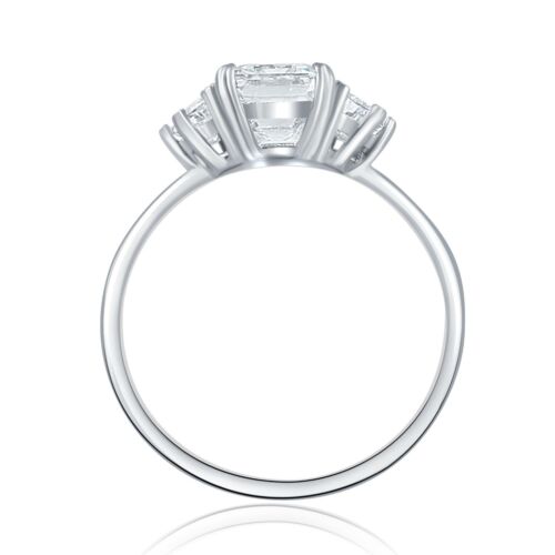 3 pierres bague diamant émeraude cultivée en laboratoire certifiée IGI 2,45 TCW F-VS1 or 14 carats - Photo 6 sur 11