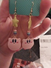 Nintendo Kirby Dangling Charm Earrings Official Licensed New