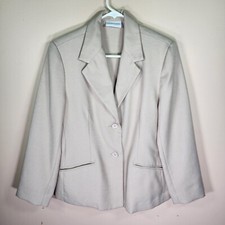 Vintage Alfred Dunner Blazer Jacket Womens Size 8 Button Front BEIGE