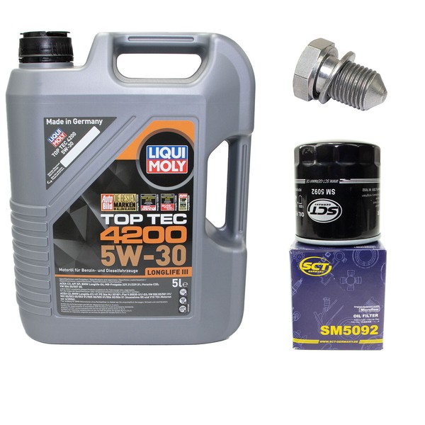 MotoröL Set 5W-30 5 Liter + ÖLfilter SM 5092 + Schraube FüR VW Transporter VI-image