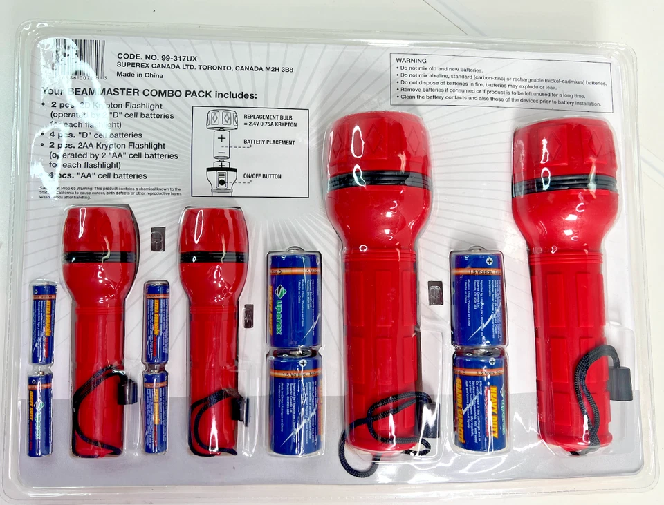 All-Weather Krypton Flashlight Set + One 9-LED Flashlight + BATTERIES - Image 2 of 4
