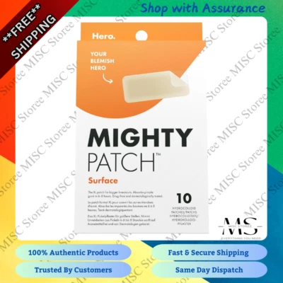 HERO COSMETICS Hero - Mighty Patch XL Spot Remover SURFACE - 10 Hydrocolloid Patches - New