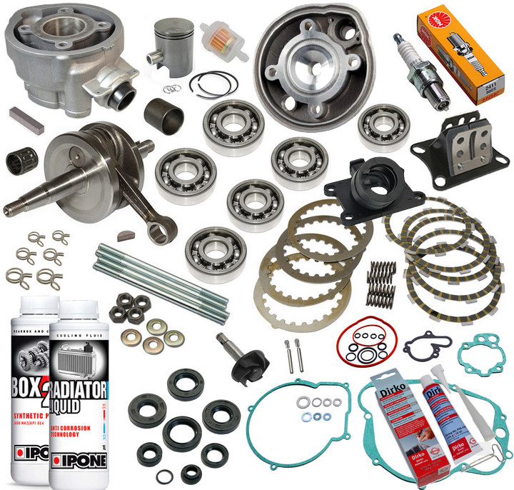 Ensemble moteur Alu Mrt Rs3 cylindre 50cc en aluminium gris pour moto Rieju et Sherco