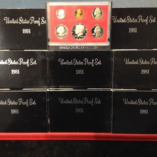 8 Set LOT of 1981 S U.S. Proof Sets ORIGINAL