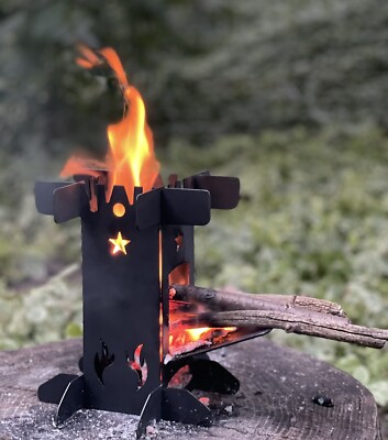 Mini Rocket Stove. Portable-Flat pack. Survival Stove. Collapsible. Metal.  | eBay