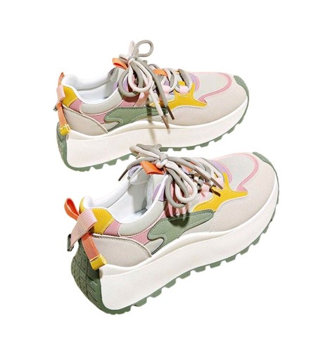 Womens Chunky Sneakers, Platform, Stylish Colorblock Design, VogueNotion - Picture 22 of 28