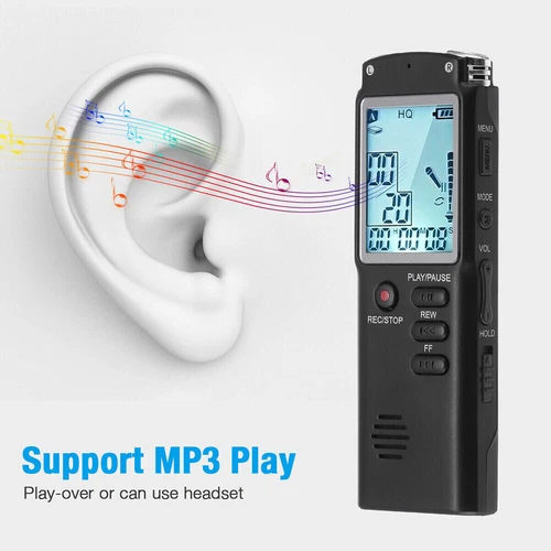 Mini grabadora de audio de sonido digital activada por voz de 32 GB reproductor de MP3 dictáfono - Imagen 6 de 11