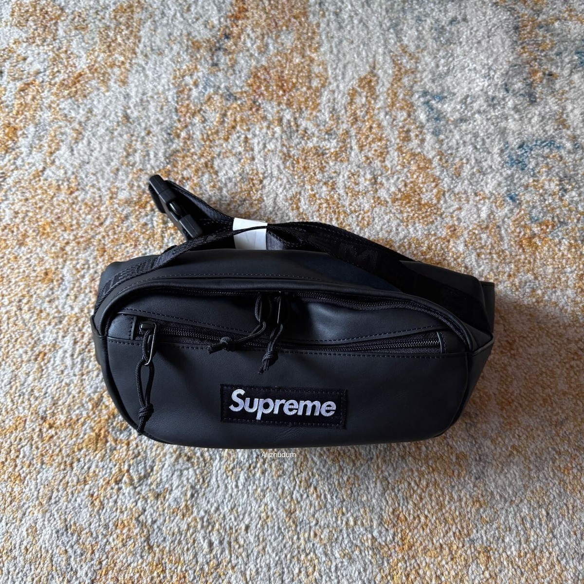 SUPREME FW23 LEATHER WAIST BAG BLACK COWHIDE LEATHER 2.5L SUPREME FW23 LEATHER WAIST BAG BLACK COWHIDE LEATHER 2.5L