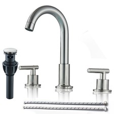 Brushed Nickel Bathroom Basin Sink Faucet Waterfall Vanity Mixer Tap W/Drain