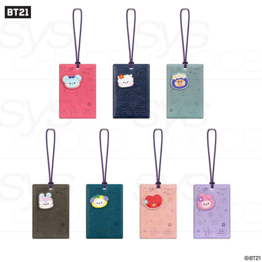 BTS BT21 Official Authentic Goods Leather Patch Travel Tag VACANCE