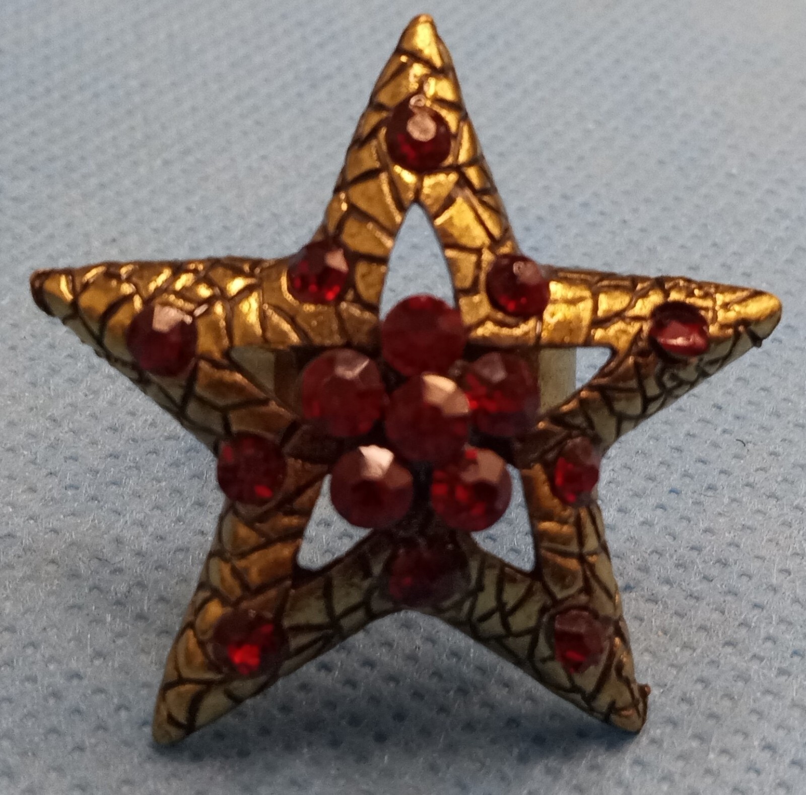 Rhinestone Ruby Red Ring BoHo Large Adjustable St… - image 3