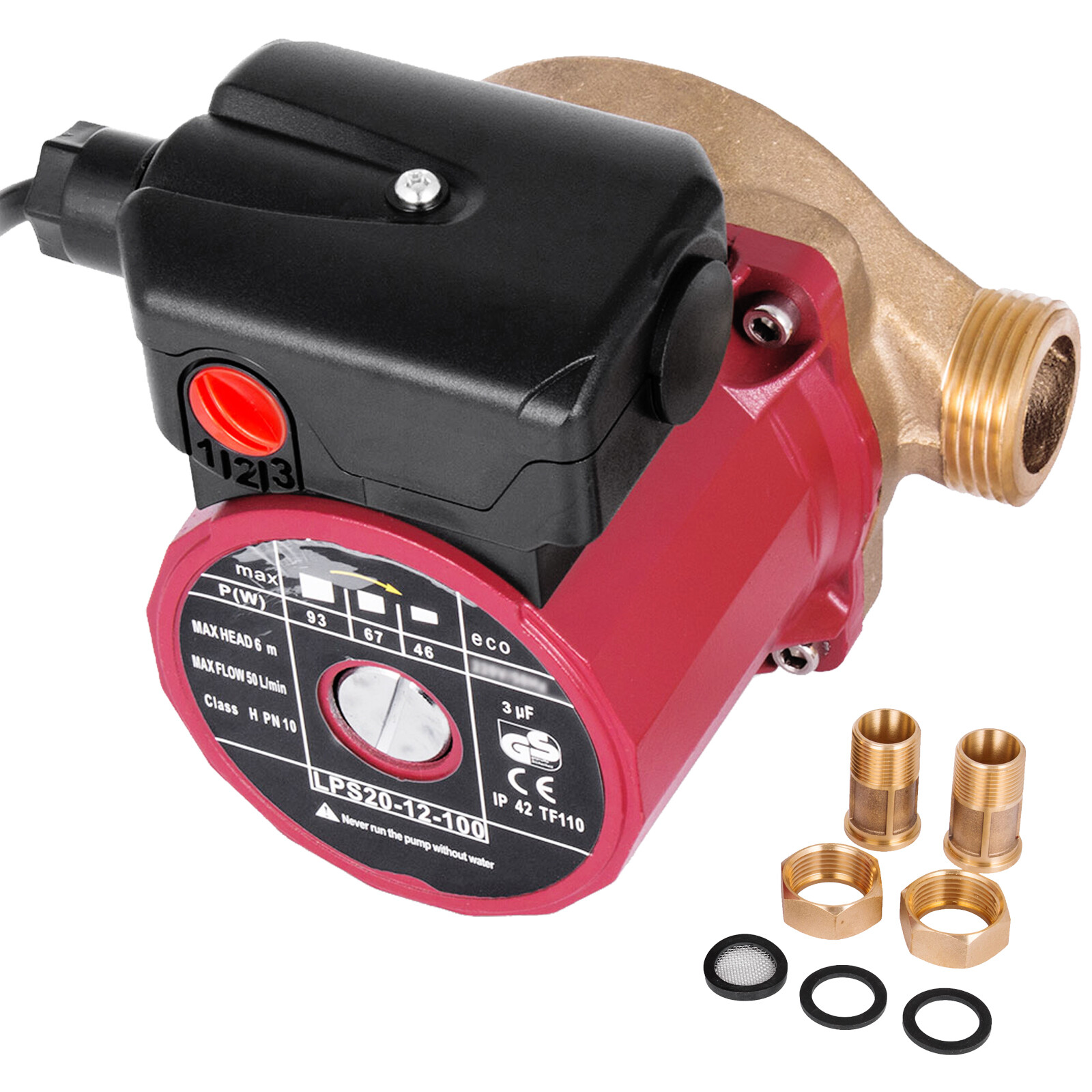 Bomba de Agua de Presion 3-Velocidades Bomba de Circulación de Agua para Jardín