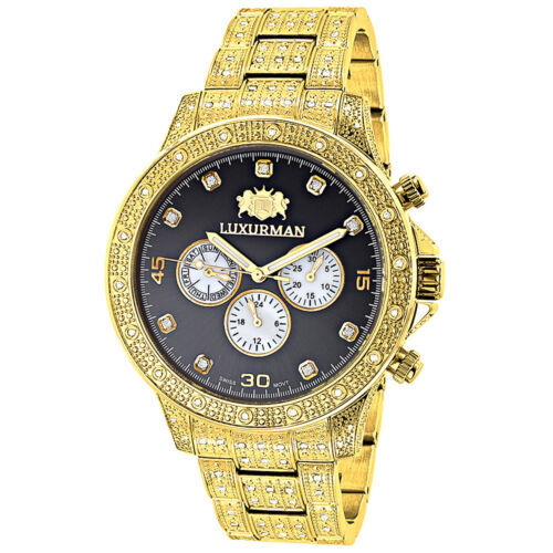 Luxurman Ladies Diamond Watch 0.3ct Yellow Gold Plated ladies-diamond-watch-030-ct-  main image 4