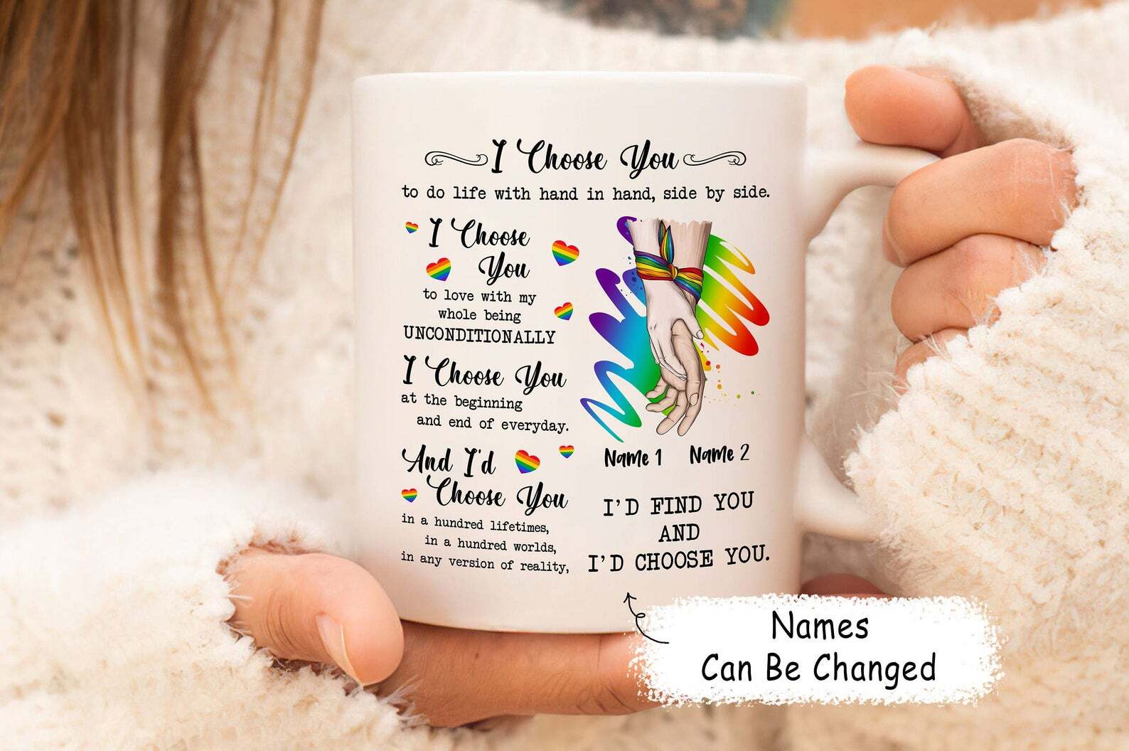 I Choose You Mug Lgbt Couple Mug Personalized Mug Mug For Lgbt Couple Lgbt Mug