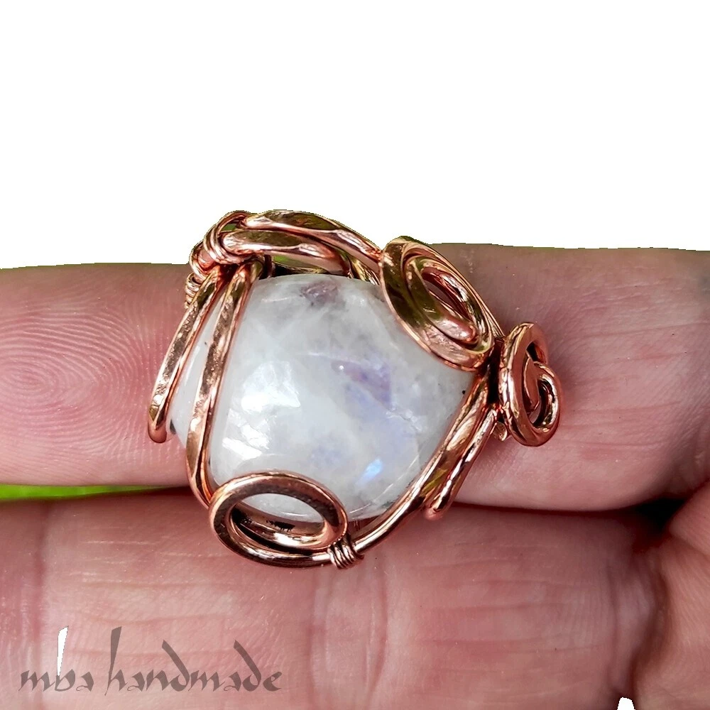 Anel De Pedra da Lua 8.5 Anéis feitos à mão