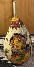 Vintage Painted Gourd Folk Art Beautiful Art Work