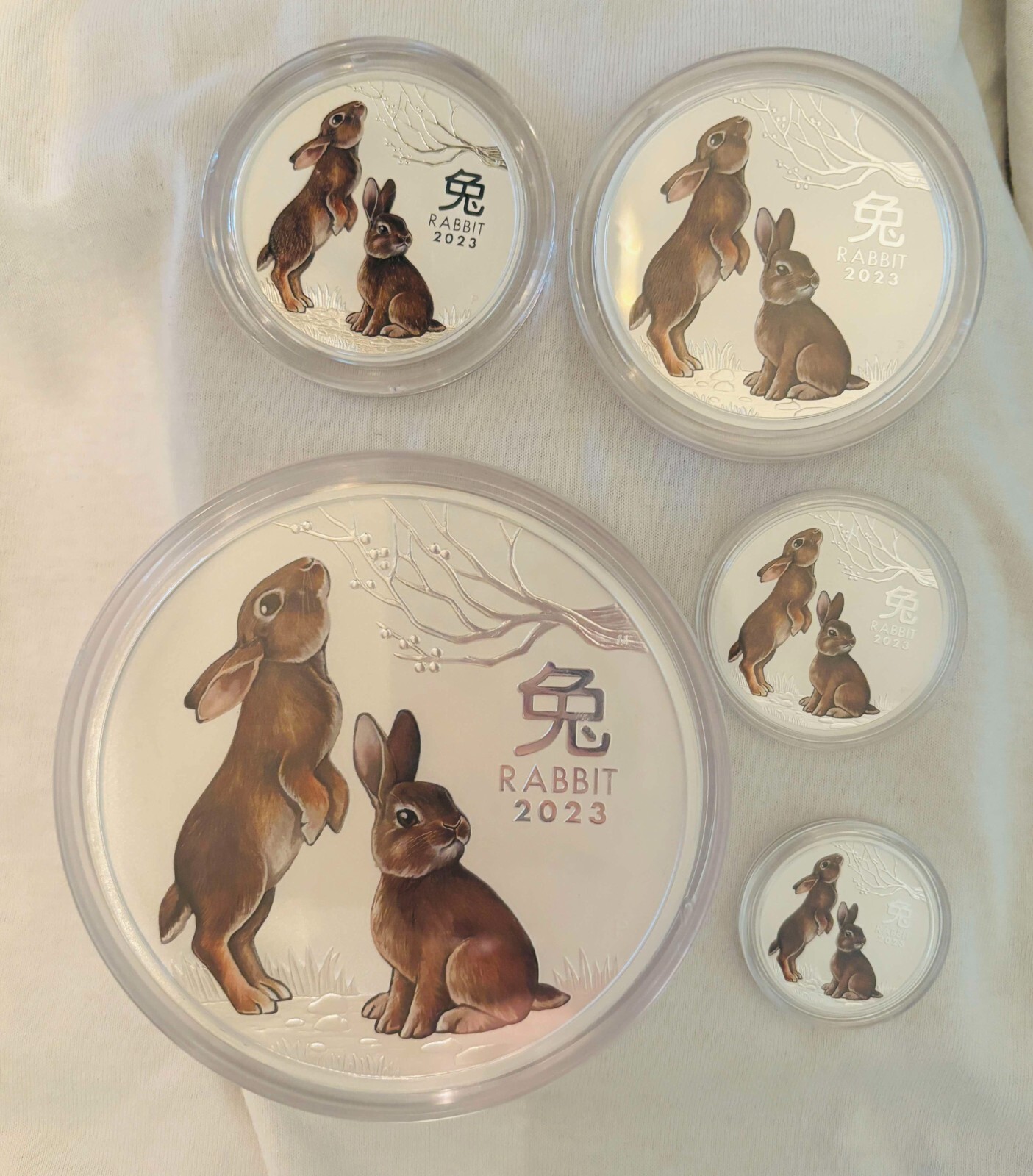 2023 Year of the Rabbit Color - Kilo, 5oz., 2oz., 1oz., 1/2oz. Set | eBay