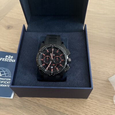 Men s Festina Watch Black Strap New Without Tags Model F16871/4