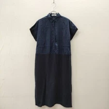 niko and... Shirt dress with knit switching dress Navy 4-0702S♪