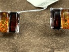 Natural Amber 925 Silver Cufflinks & Tie Bar W. Kruk. Bursztyn. — photo 4