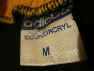 Maillot De Cycliste Vintage Adidas Années 70 - Taille Medium (174), Couleur Noir Et Jaune, Occasion En Bel état