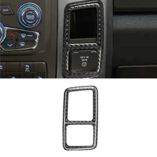 Carbon Fiber Interior 115V Outlet Control Cover Trim For RAM 1500