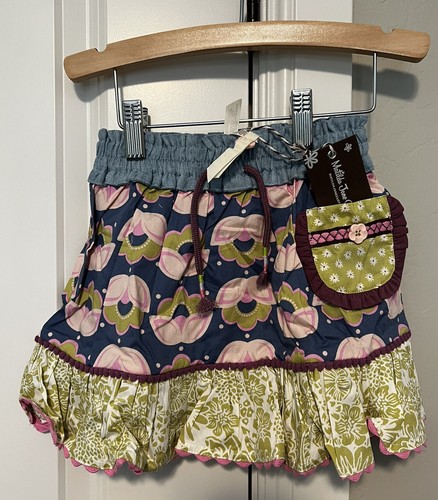 NEW SUMMER PLAY SKORT NWT Matilda Jane Girls 4 SKIRT FLORAL GREEN BLUE PINK MIX - Picture 5 of 6