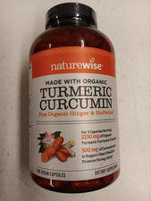 NatureWise Curcumin Turmeric 2250mg Curcuminoids BioPerine 360 CAPSULES 2028