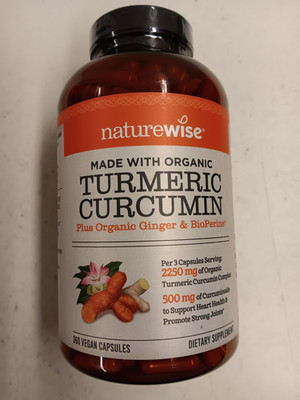 NatureWise Curcumin Turmeric 2250mg Curcuminoids BioPerine 360 CAPSULES 2028