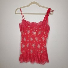 NWT Vintage y2k Victoria's Secret Cami Tank Top Small Lace Flowers Fairy