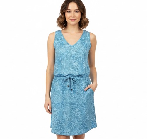 Kyodan Kleid Damen Gr. S Outdoor sportlich integrierte Shorts blau Animalprint - Bild 1 von 10