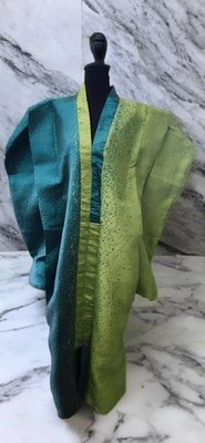 Women's African Print Modern Rich Auntie Brocade One-size Bubu Dress