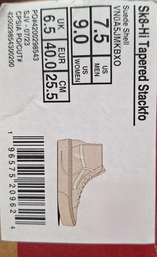 Vans Sk8-Hi Tapered Stackform Suede Shell Pink Platform Sneaker Women Sz 9 - Picture 11 of 11