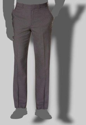 Perry Ellis Portfolio Men's Gray Fit Flat Front Suit Dress Pants Size 34W 30L