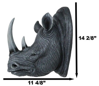 Safari Black Rhino Wall Plaque 14.5
