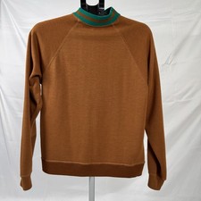 Vintage 60s 70s Fruit Of The Loom Sweatshirt USA Made Raglan Crew Rust Green M