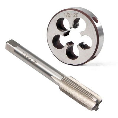 1/2''-28 UNEF Tap and Die Set, 1/2 x 28 HSS Machine Tap Die Set Right Hand Tap...