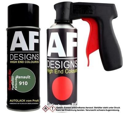 Spraydosen Griff Set für Renault 910 Vert Luzerne Metallic Basislack Klarlack Ha