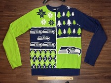 NICE Seattle Seahawks NFL Apparel Christmas Sweater- Size Medium