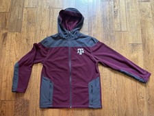 Texas A&M Aggies Zip Up Fleece Jacket Size Youth XL Gig &lsquo;em Maroon Logo Back