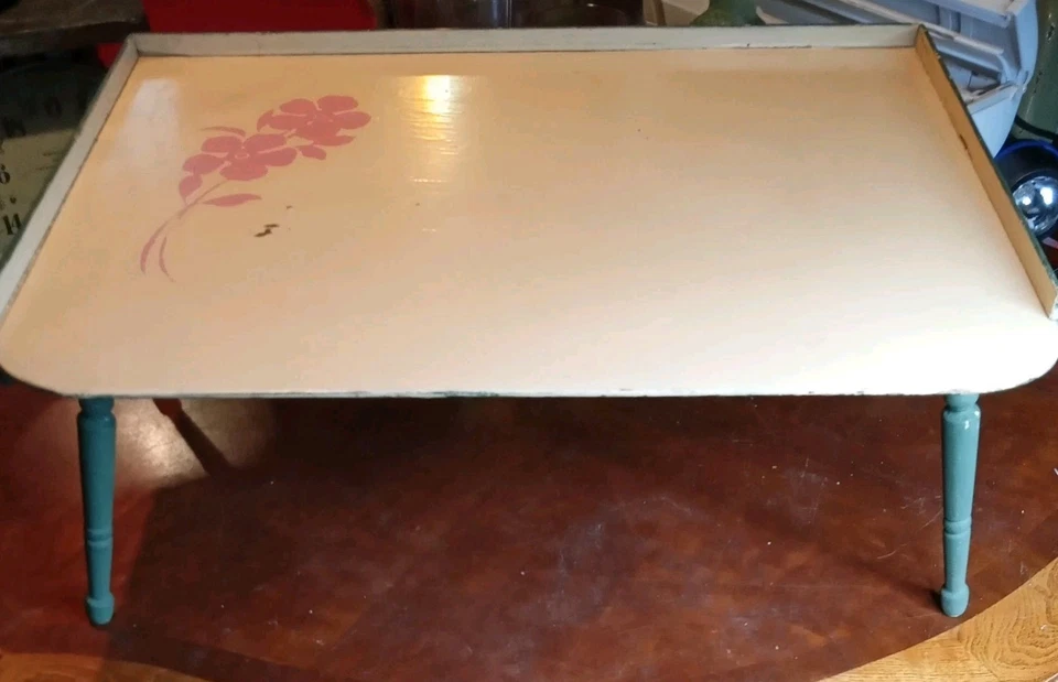 Antigo c1940’s The Golden Rule Line Bandeja Dobrável de Madeira para TV Cama/Volta Café da Manhã 20x15.da - Imagem 2 de 4