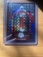 2024 Panini Mosaic - Center Stage Trey Benson #15 Blue Mosaic Prizm /99 (RC)