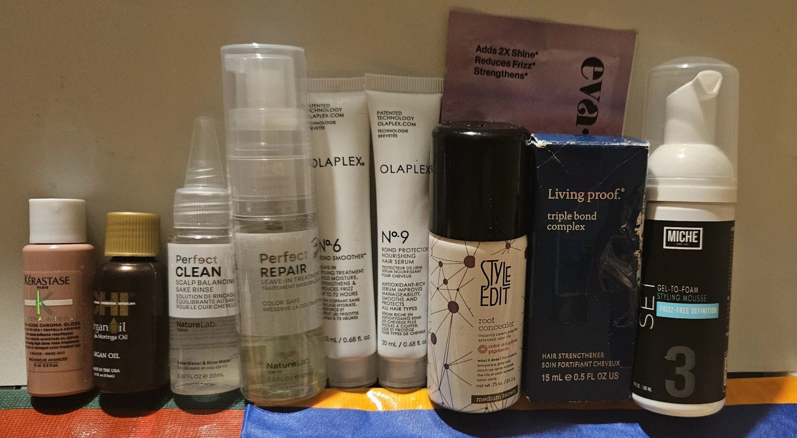 10 Pc HAIR CARE TRAVEL SIZE Assortment * Olaplex, Living Proof, Style Edit...