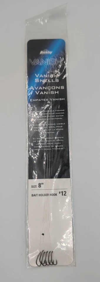 Lote de 13 - Berkley Vanish Snell Gancho Líder de Pesca Plataformas Cebo Soporte 8" #12 6pk Foto 2 de 4